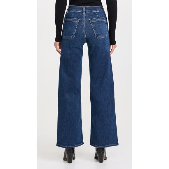 FRAME Le Slim Palazzo Bardot Pocket Jeans Cursive - Picture 4 of 15